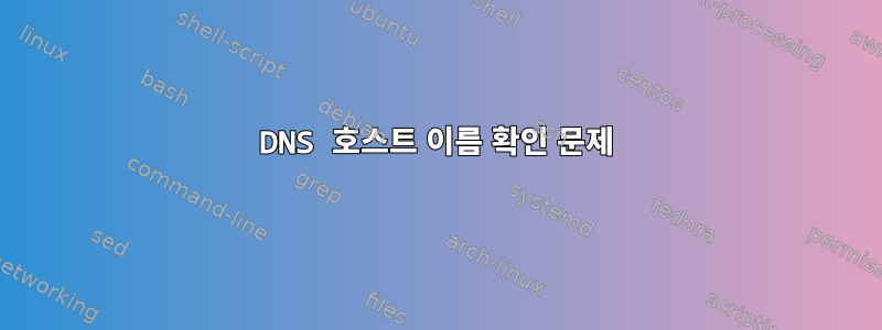 DNS 호스트 이름 확인 문제