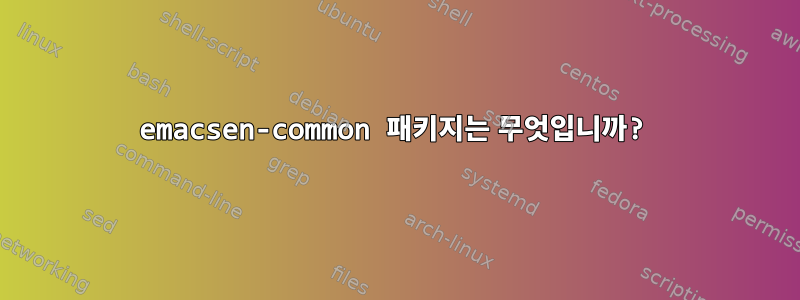 emacsen-common 패키지는 무엇입니까?