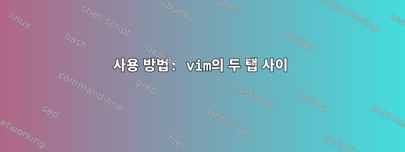 사용 방법: vim의 두 탭 사이