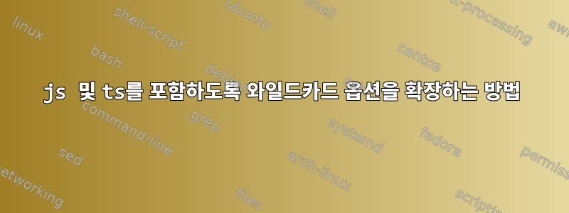 js 및 ts를 포함하도록 와일드카드 옵션을 확장하는 방법