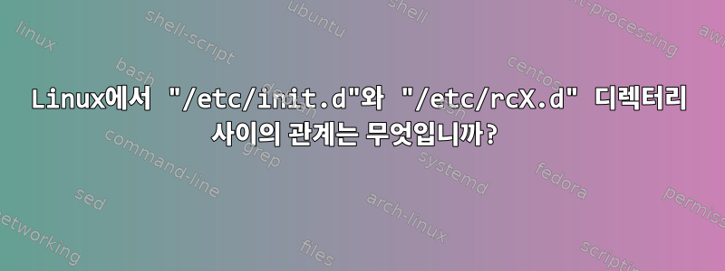 Linux에서 "/etc/init.d"와 "/etc/rcX.d" 디렉터리 사이의 관계는 무엇입니까?