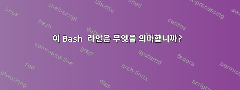 이 Bash 라인은 무엇을 의미합니까?