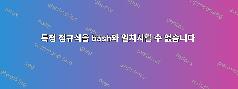 특정 정규식을 bash와 일치시킬 수 없습니다