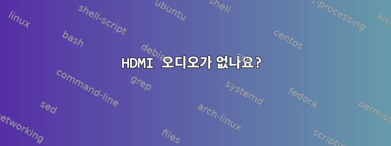 HDMI 오디오가 없나요?