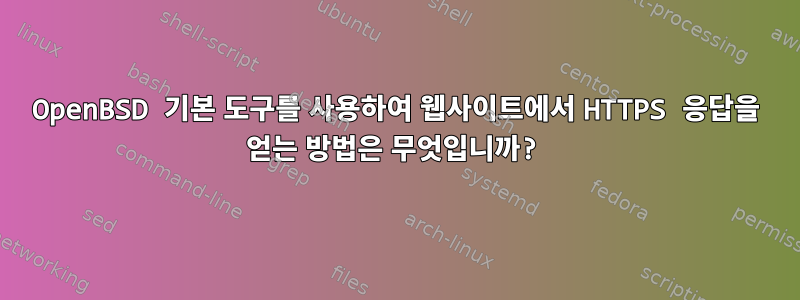 OpenBSD 기본 도구를 사용하여 웹사이트에서 HTTPS 응답을 얻는 방법은 무엇입니까?