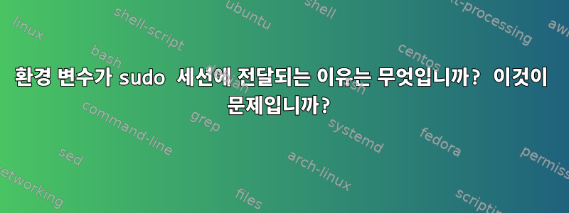 환경 변수가 sudo 세션에 전달되는 이유는 무엇입니까? 이것이 문제입니까?