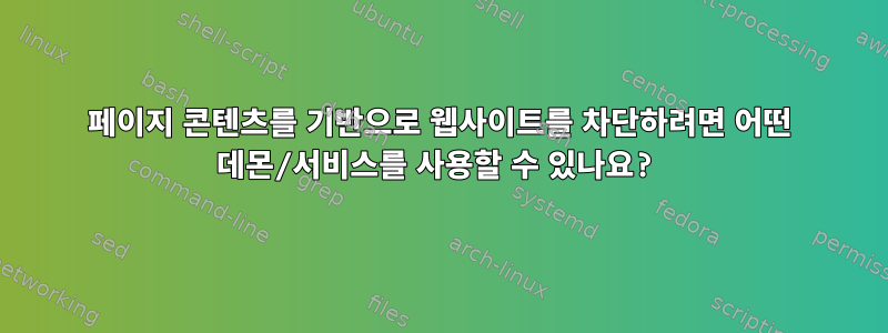 페이지 콘텐츠를 기반으로 웹사이트를 차단하려면 어떤 데몬/서비스를 사용할 수 있나요?