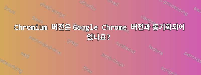 Chromium 버전은 Google Chrome 버전과 동기화되어 있나요?