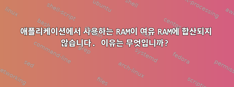 애플리케이션에서 사용하는 RAM이 여유 RAM에 합산되지 않습니다. 이유는 무엇입니까?