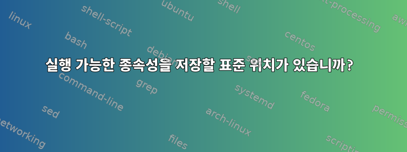 실행 가능한 종속성을 저장할 표준 위치가 있습니까?