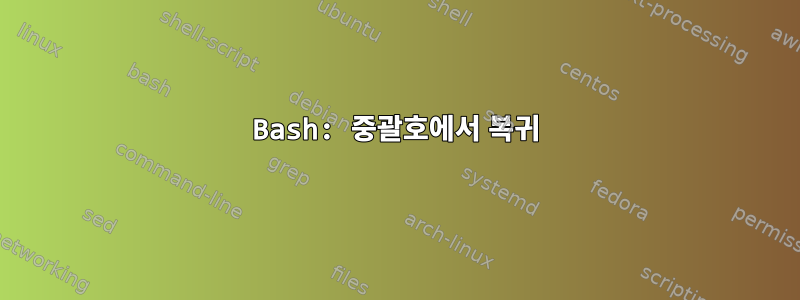 Bash: 중괄호에서 복귀