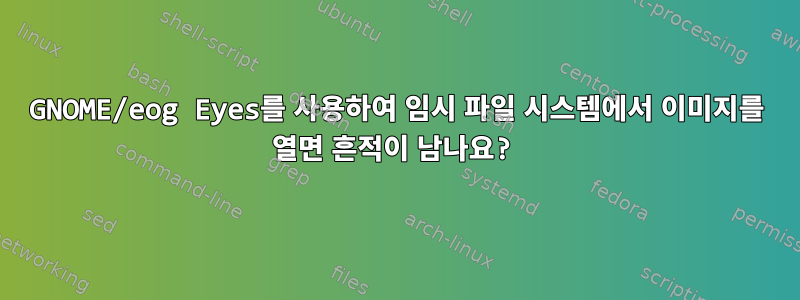 GNOME/eog Eyes를 사용하여 임시 파일 시스템에서 이미지를 열면 흔적이 남나요?