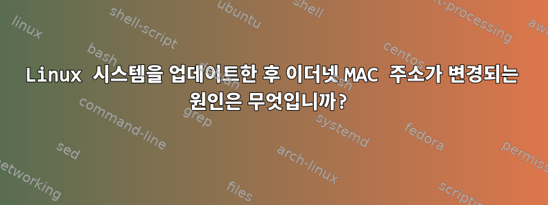 Linux 시스템을 업데이트한 후 이더넷 MAC 주소가 변경되는 원인은 무엇입니까?