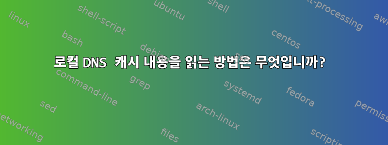 로컬 DNS 캐시 내용을 읽는 방법은 무엇입니까?