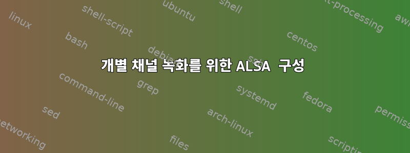 개별 채널 녹화를 위한 ALSA 구성