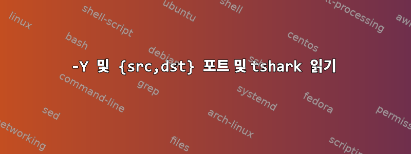 -Y 및 {src,dst} 포트 및 tshark 읽기