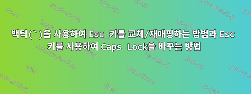 백틱(`)을 사용하여 Esc 키를 교체/재매핑하는 방법과 Esc 키를 사용하여 Caps Lock을 바꾸는 방법