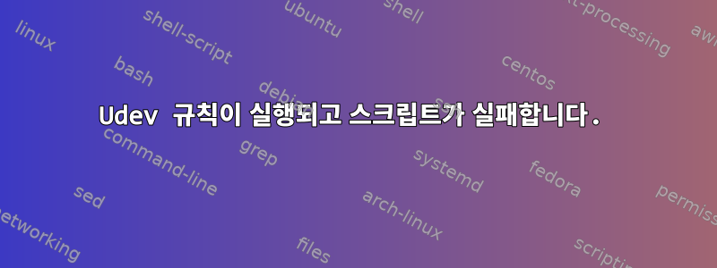 Udev 규칙이 실행되고 스크립트가 실패합니다.