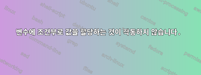 변수에 조건부로 값을 할당하는 것이 작동하지 않습니다.