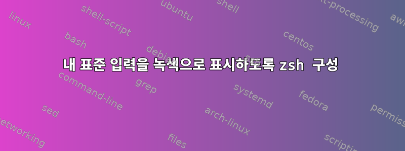 내 표준 입력을 녹색으로 표시하도록 zsh 구성