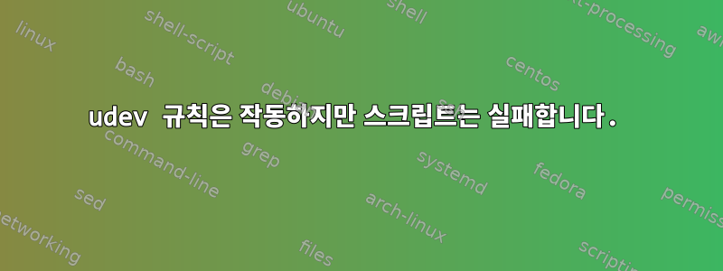 udev 규칙은 작동하지만 스크립트는 실패합니다.