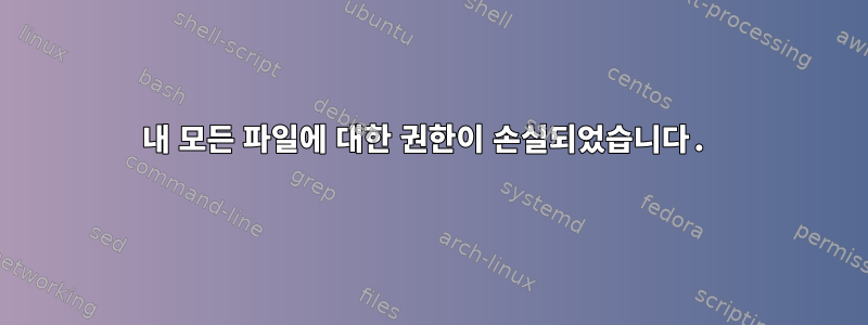 내 모든 파일에 대한 권한이 손실되었습니다.