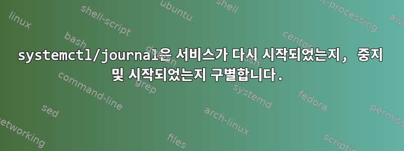 systemctl/journal은 서비스가 다시 시작되었는지, 중지 및 시작되었는지 구별합니다.