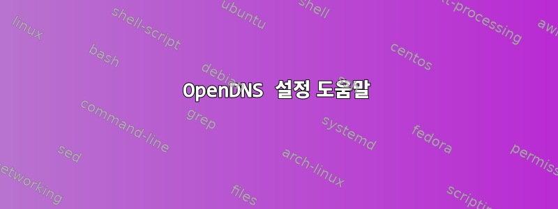 OpenDNS 설정 도움말