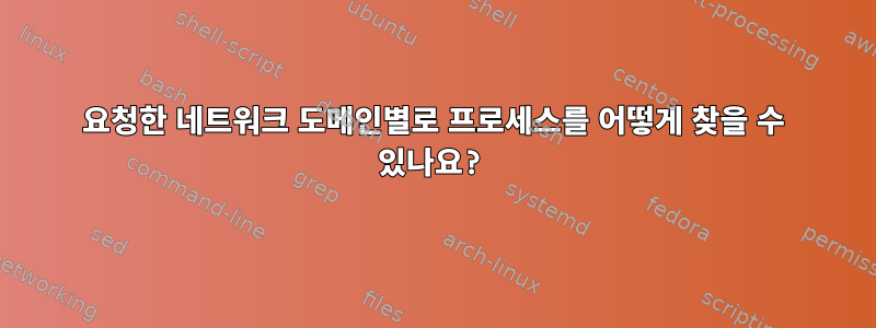 요청한 네트워크 도메인별로 프로세스를 어떻게 찾을 수 있나요?