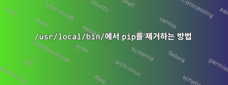 /usr/local/bin/에서 pip를 제거하는 방법