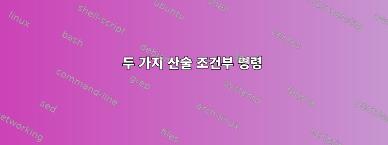 두 가지 산술 조건부 명령