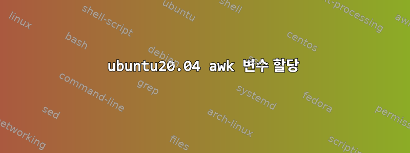 ubuntu20.04 awk 변수 할당