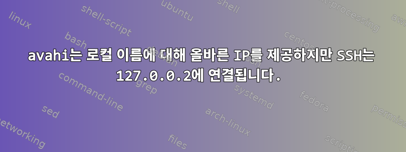 avahi는 로컬 이름에 대해 올바른 IP를 제공하지만 SSH는 127.0.0.2에 연결됩니다.