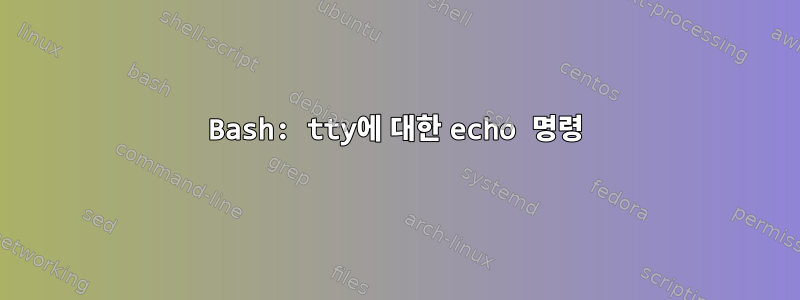 Bash: tty에 대한 echo 명령