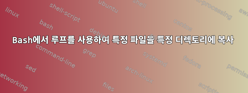 Bash에서 루프를 사용하여 특정 파일을 특정 디렉토리에 복사