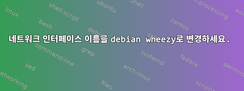 네트워크 인터페이스 이름을 debian wheezy로 변경하세요.