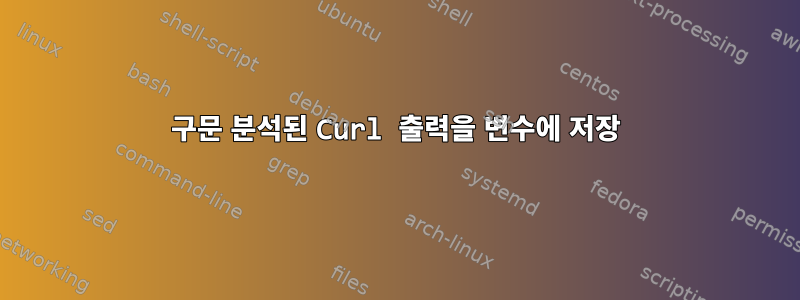 구문 분석된 Curl 출력을 변수에 저장