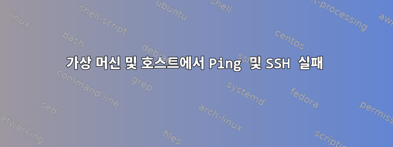 가상 머신 및 호스트에서 Ping 및 SSH 실패