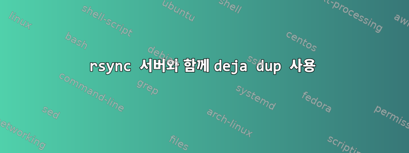 rsync 서버와 함께 deja dup 사용