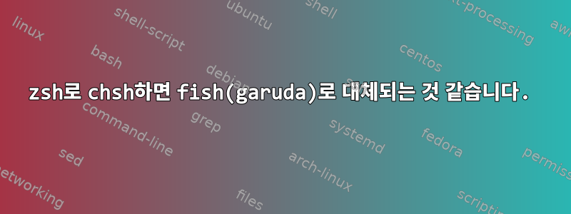 zsh로 chsh하면 fish(garuda)로 대체되는 것 같습니다.