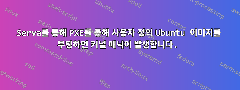 Serva를 통해 PXE를 통해 사용자 정의 Ubuntu 이미지를 부팅하면 커널 패닉이 발생합니다.