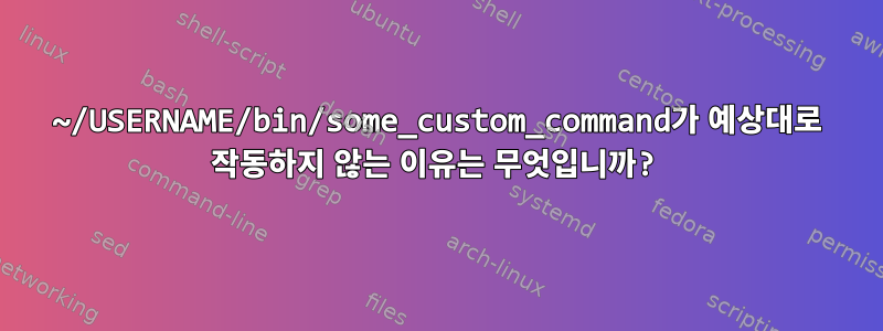 ~/USERNAME/bin/some_custom_command가 예상대로 작동하지 않는 이유는 무엇입니까?