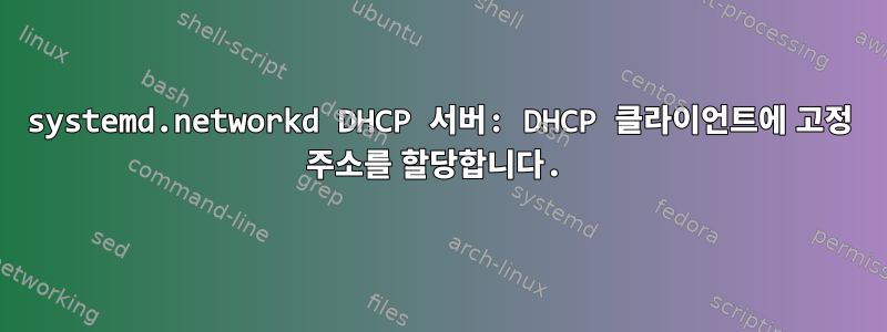 systemd.networkd DHCP 서버: DHCP 클라이언트에 고정 주소를 할당합니다.