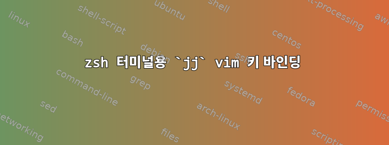 zsh 터미널용 `jj` vim 키 바인딩