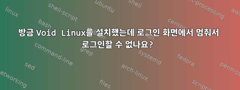 방금 Void Linux를 설치했는데 로그인 화면에서 멈춰서 로그인할 수 없나요?