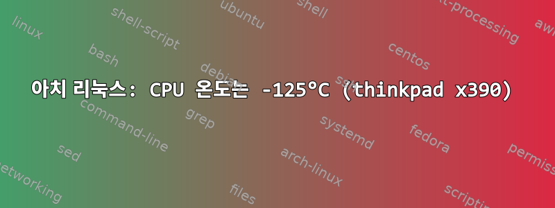 아치 리눅스: CPU 온도는 -125°C (thinkpad x390)