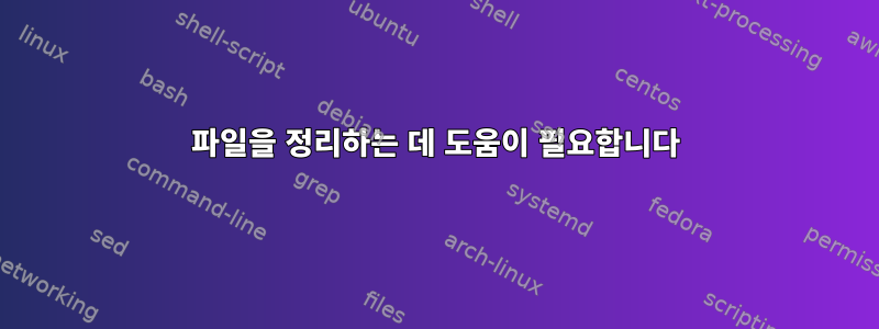 파일을 정리하는 데 도움이 필요합니다