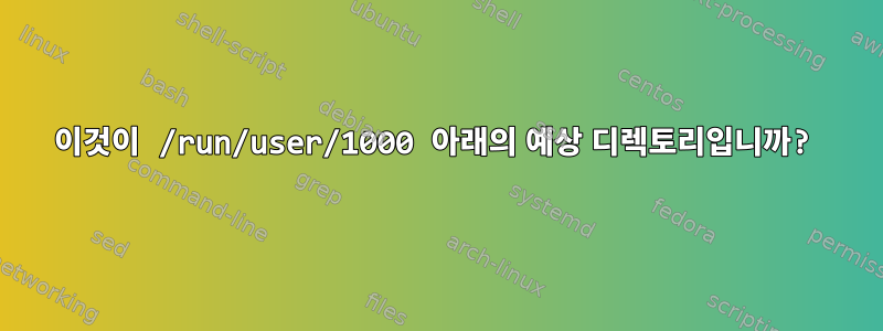 이것이 /run/user/1000 아래의 예상 디렉토리입니까?