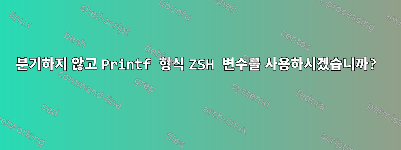 분기하지 않고 Printf 형식 ZSH 변수를 사용하시겠습니까?