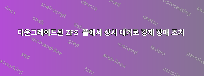 다운그레이드된 ZFS 풀에서 상시 대기로 강제 장애 조치